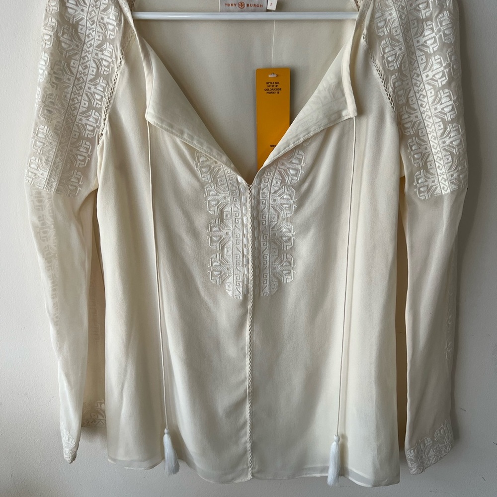 Tory Burch Embroidered sheer Women's Top